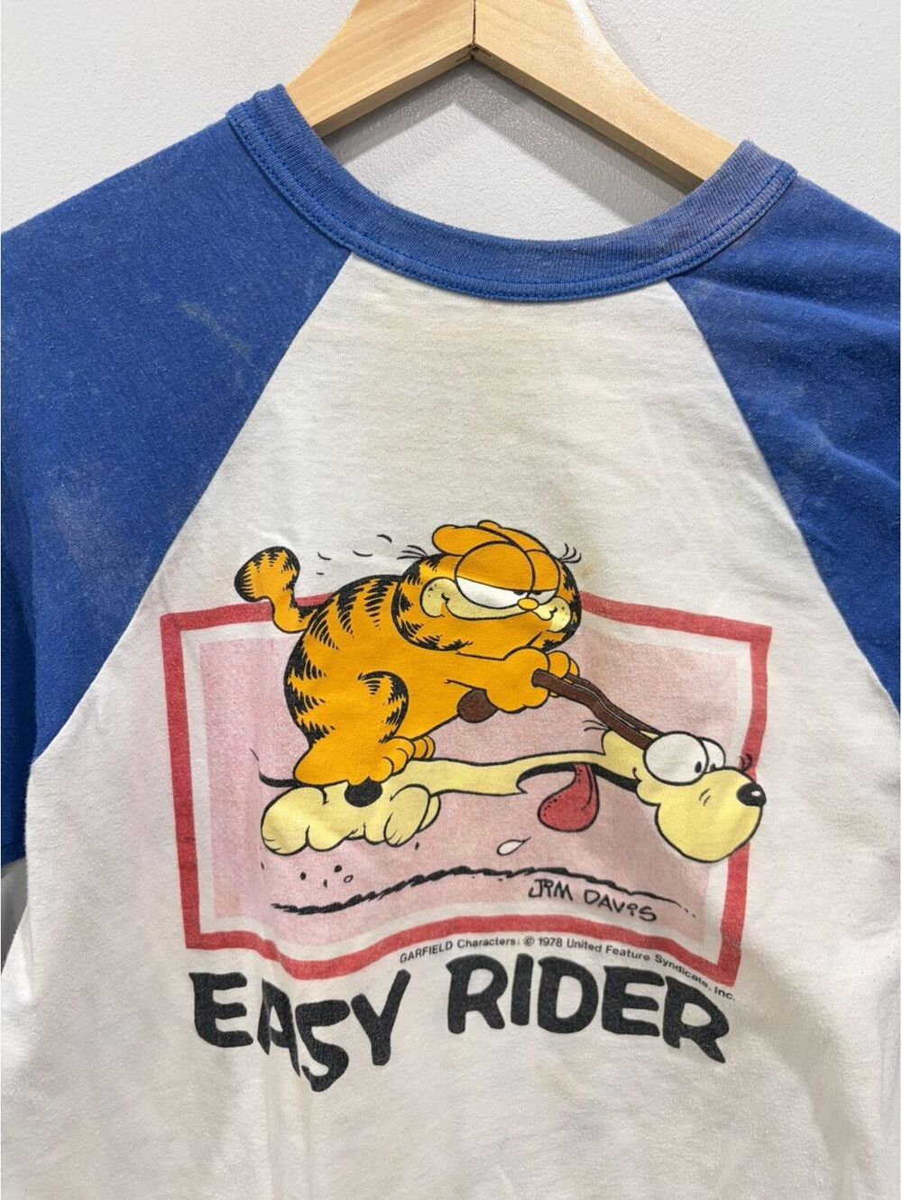 Vintage Garfield Easy Rider Raglan Shirt - Picture 4 of 4